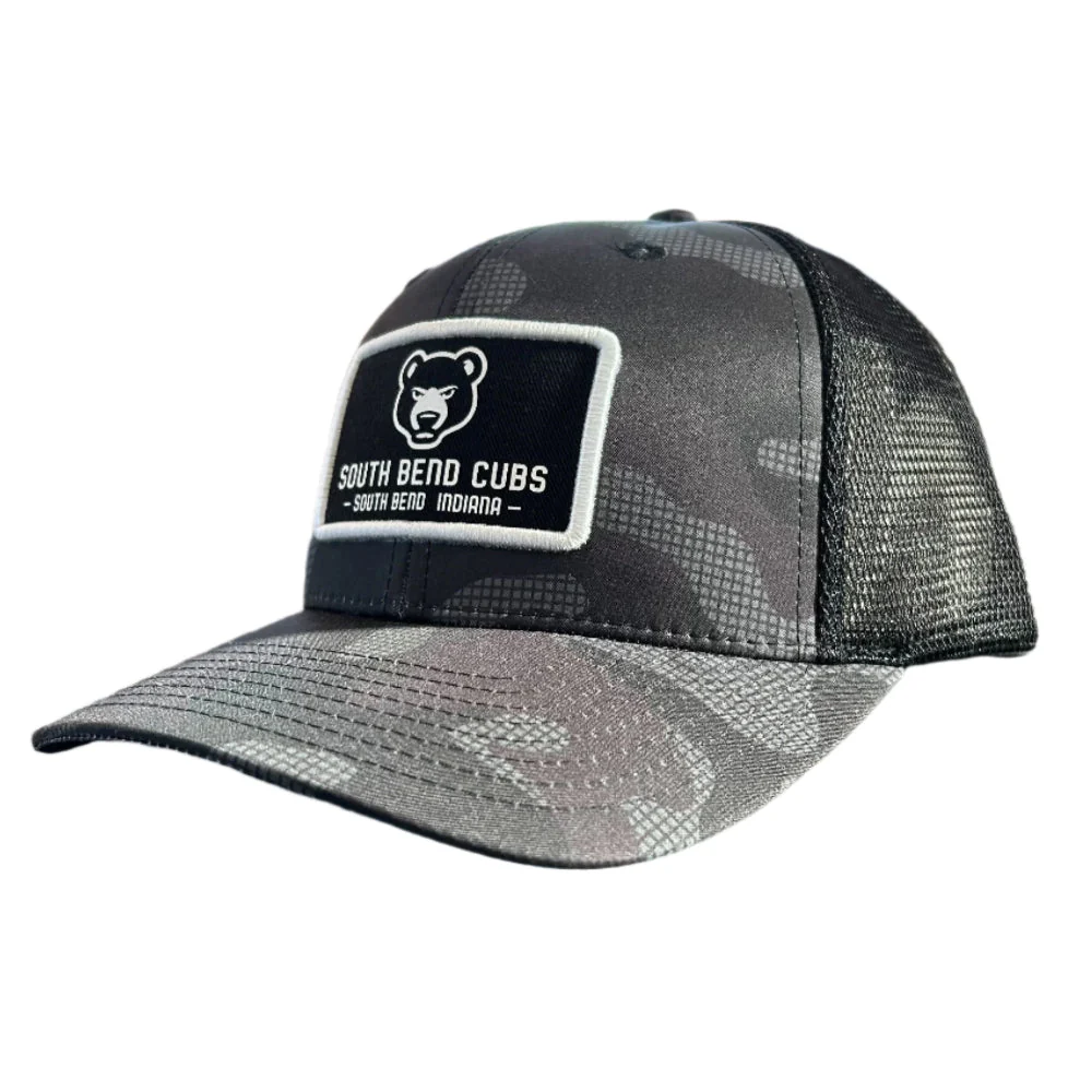 South Bend Cubs Fletcher Camo Adjustable Trucker Cap