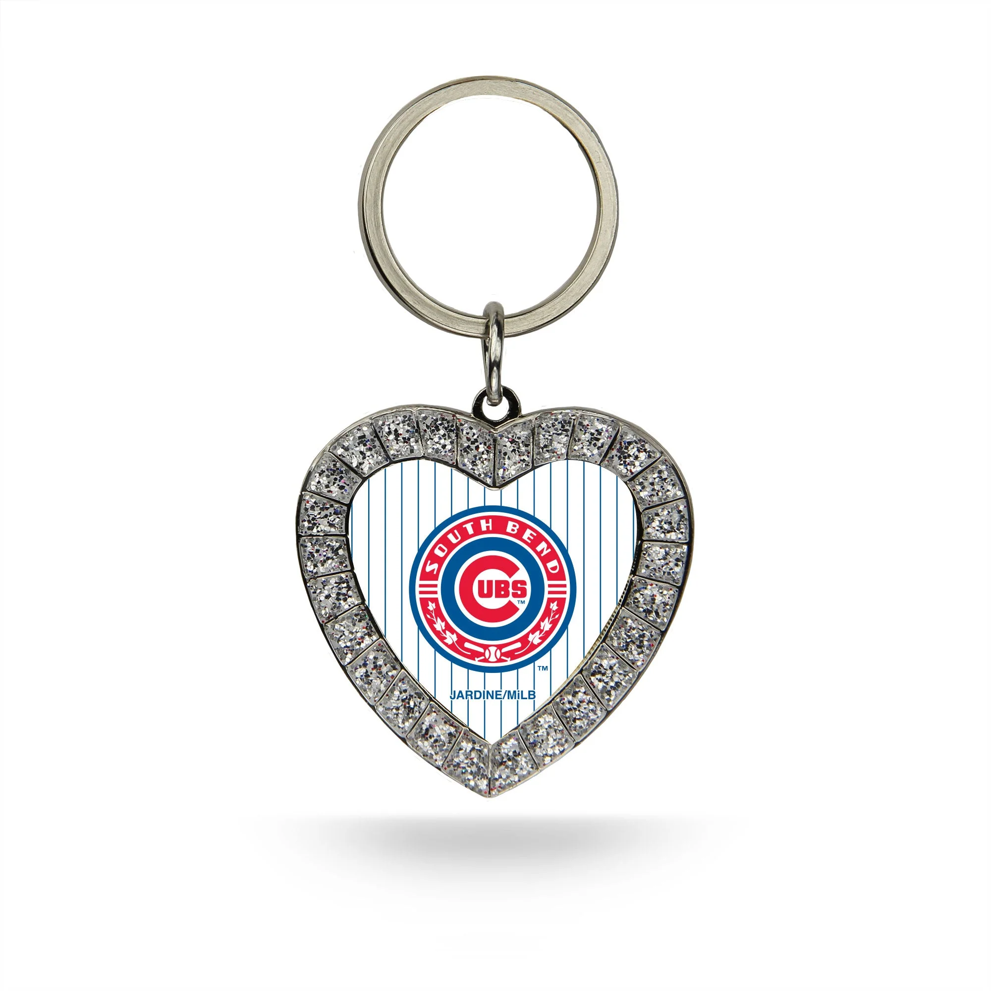 South Bend Cubs Heart Keychain