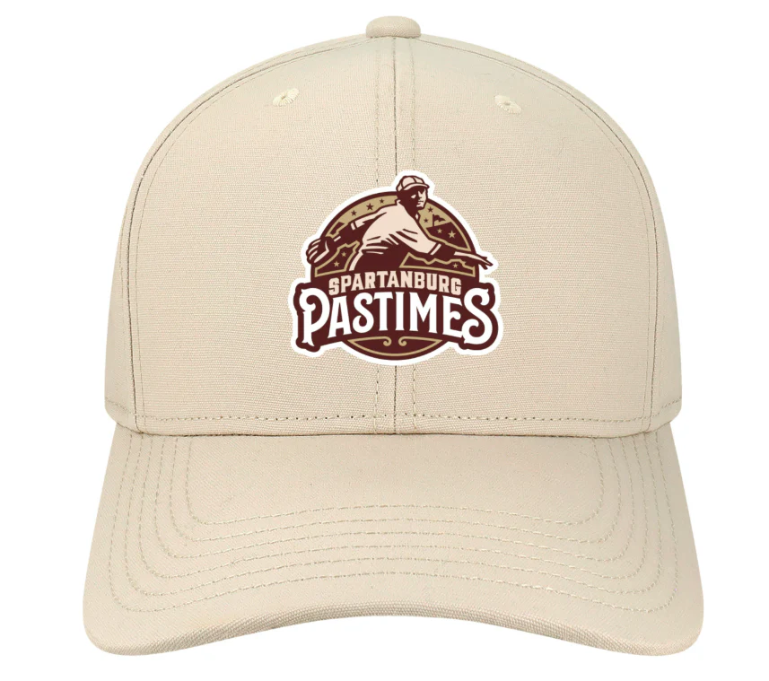Spartanburg Pastimes Cream Mid-Pro Snapback Trucker