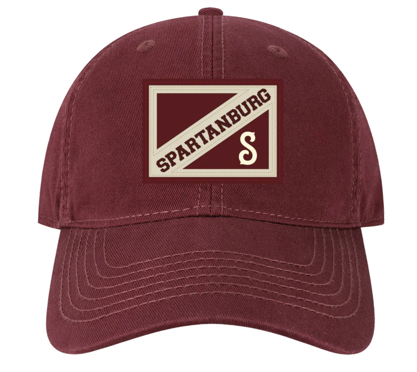 Spartanburg Pastimes Maroon Adjustable Patch EZA Hat