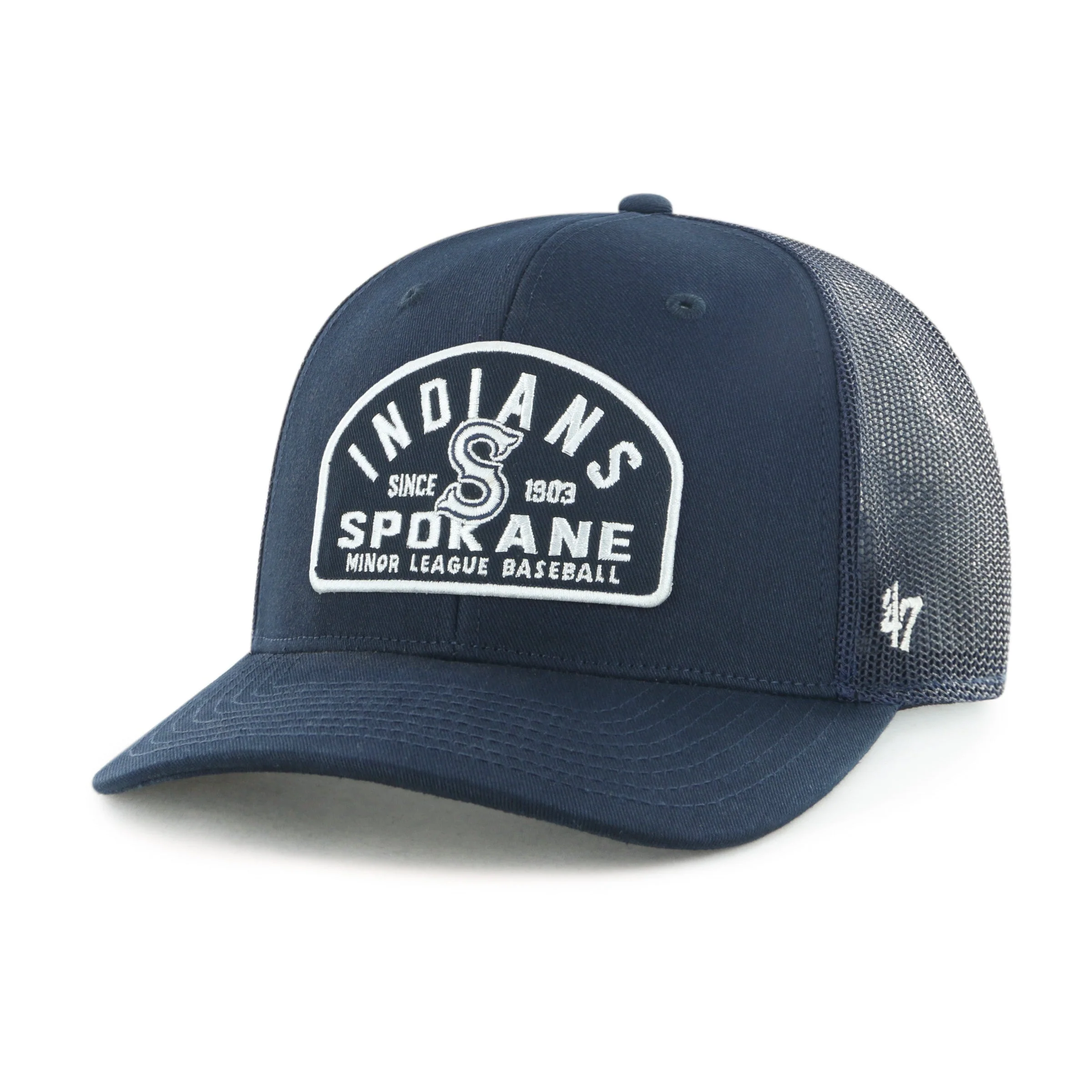 Spokane Indians '47 Leland Navy Trucker Snapback Cap