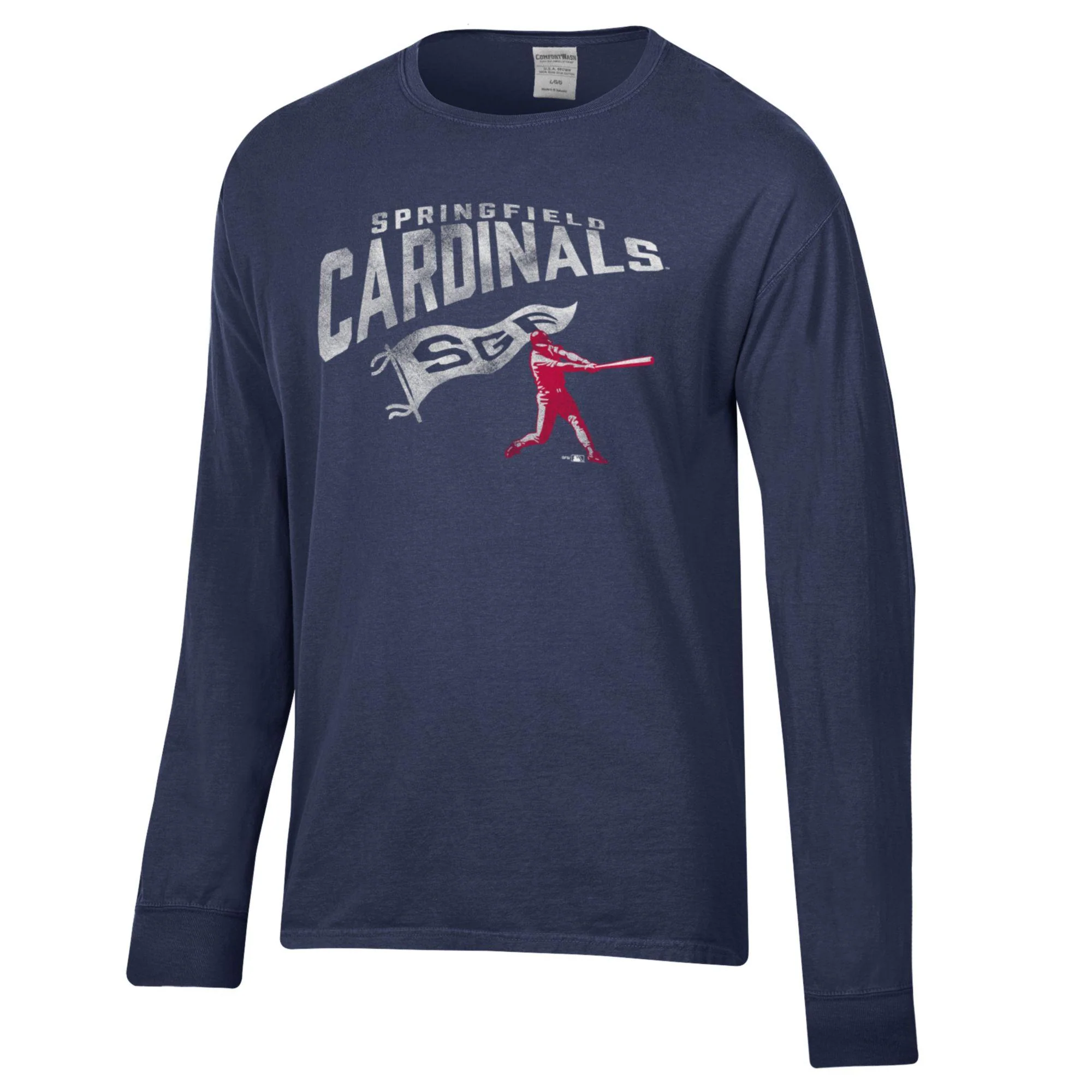 Springfield Cardinals Comfort Wash Men's Long Sleeve Tee Navy
