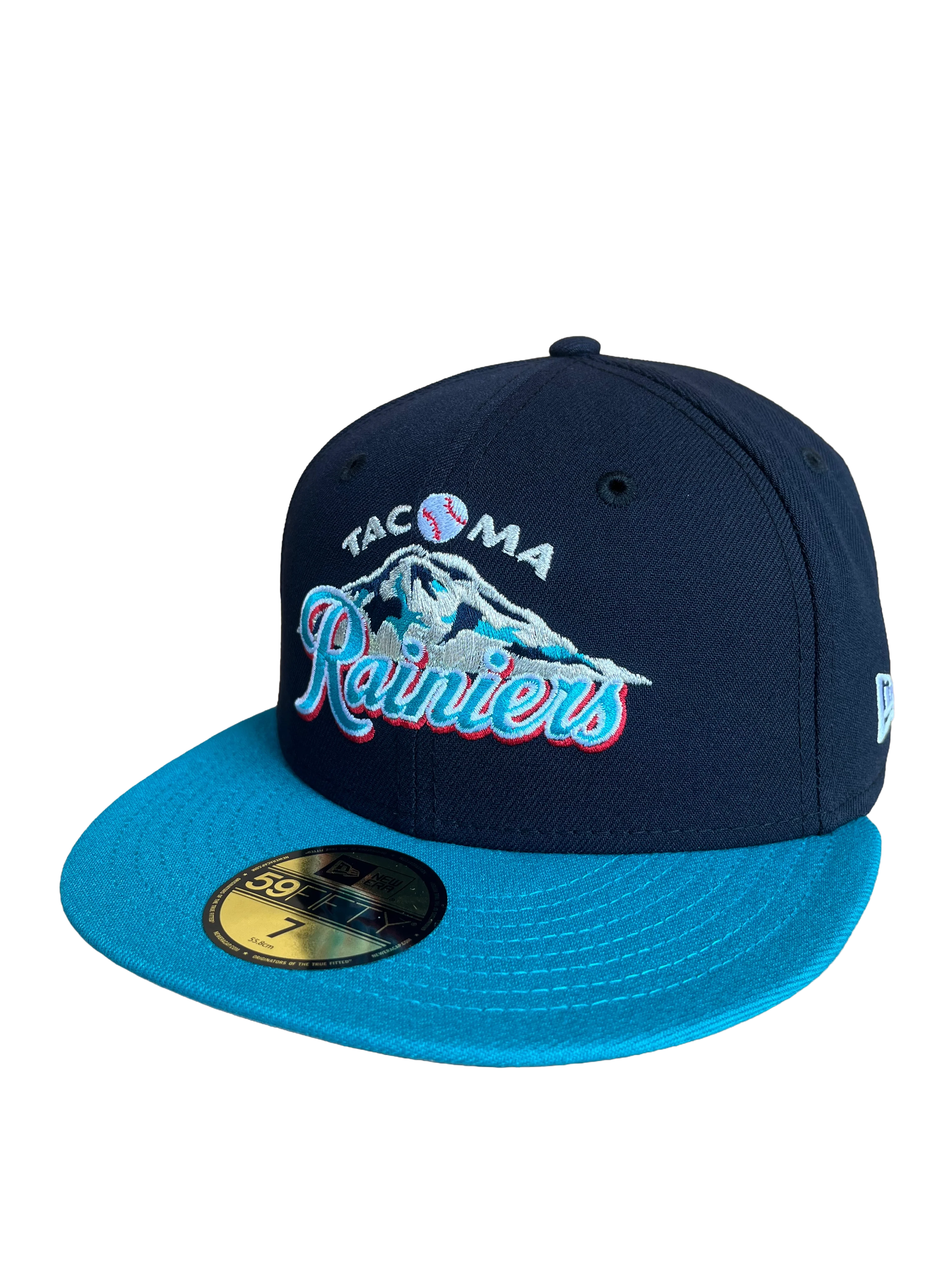 Tacoma Rainiers New Era 59Fifty Navy Teal Classic Mountain Cap