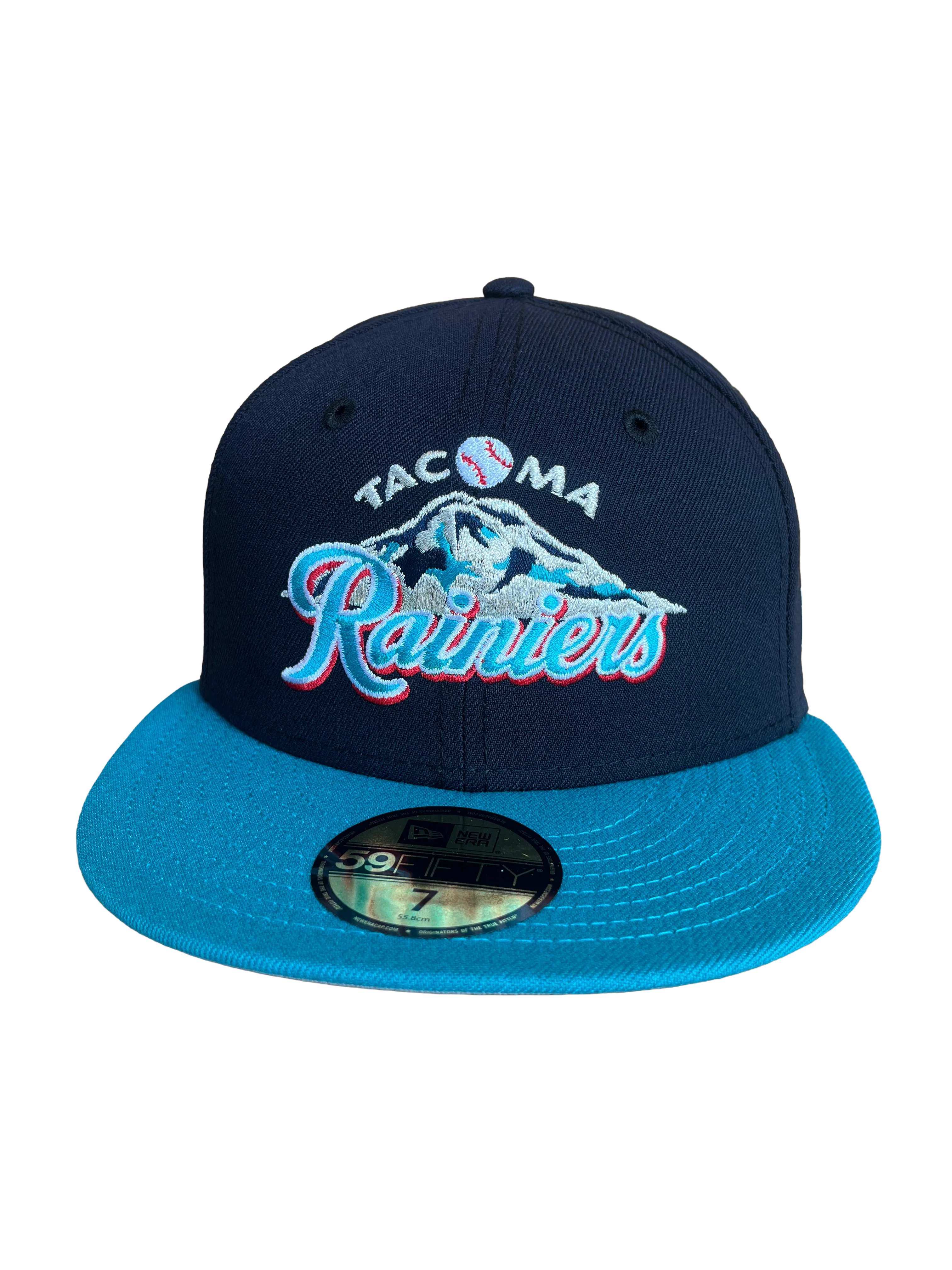 Tacoma Rainiers New Era 59Fifty Navy Teal Classic Mountain Cap - Image 3