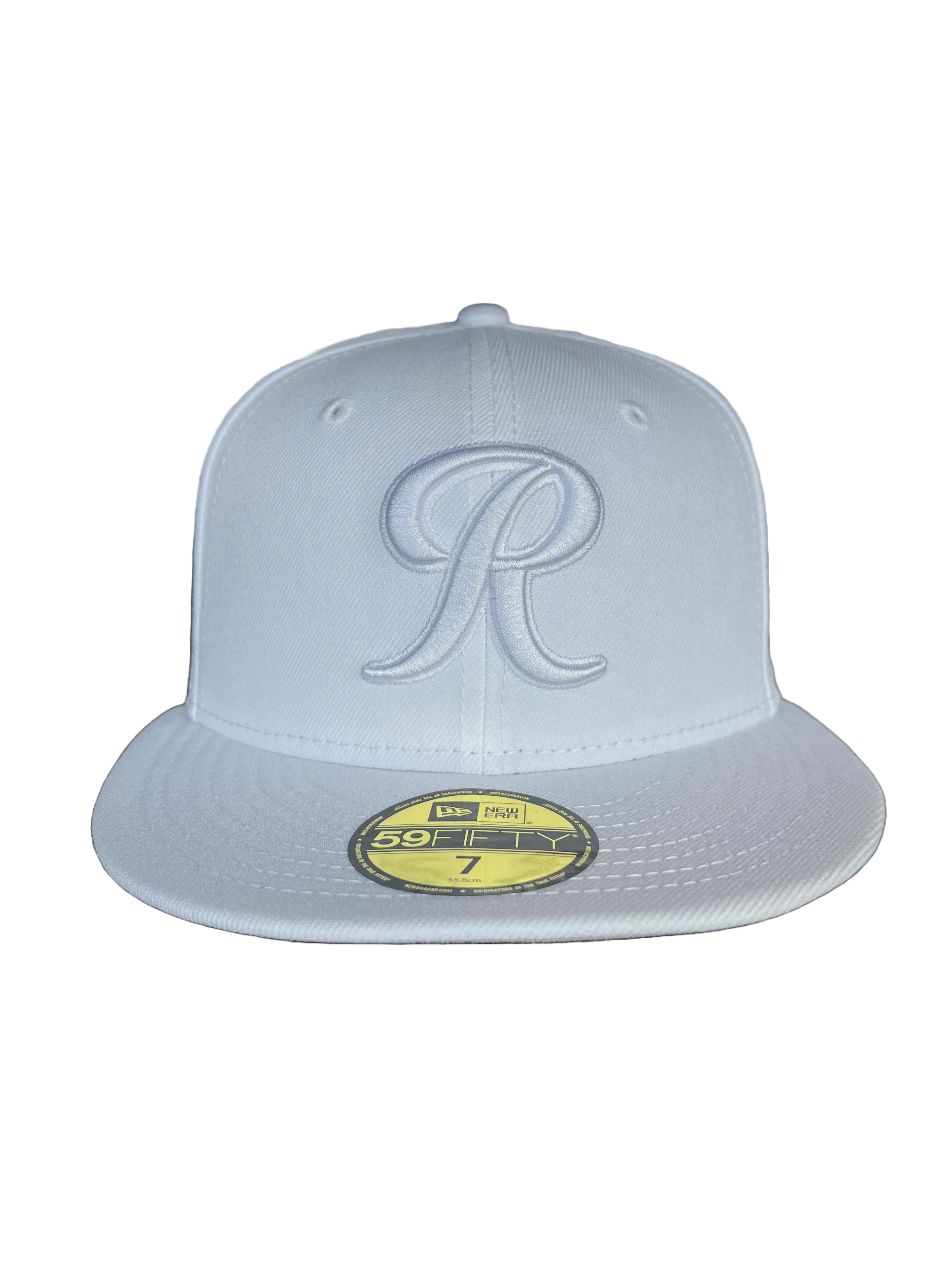 Tacoma Rainiers New Era 59Fifty White Tonal R Cap - Image 3