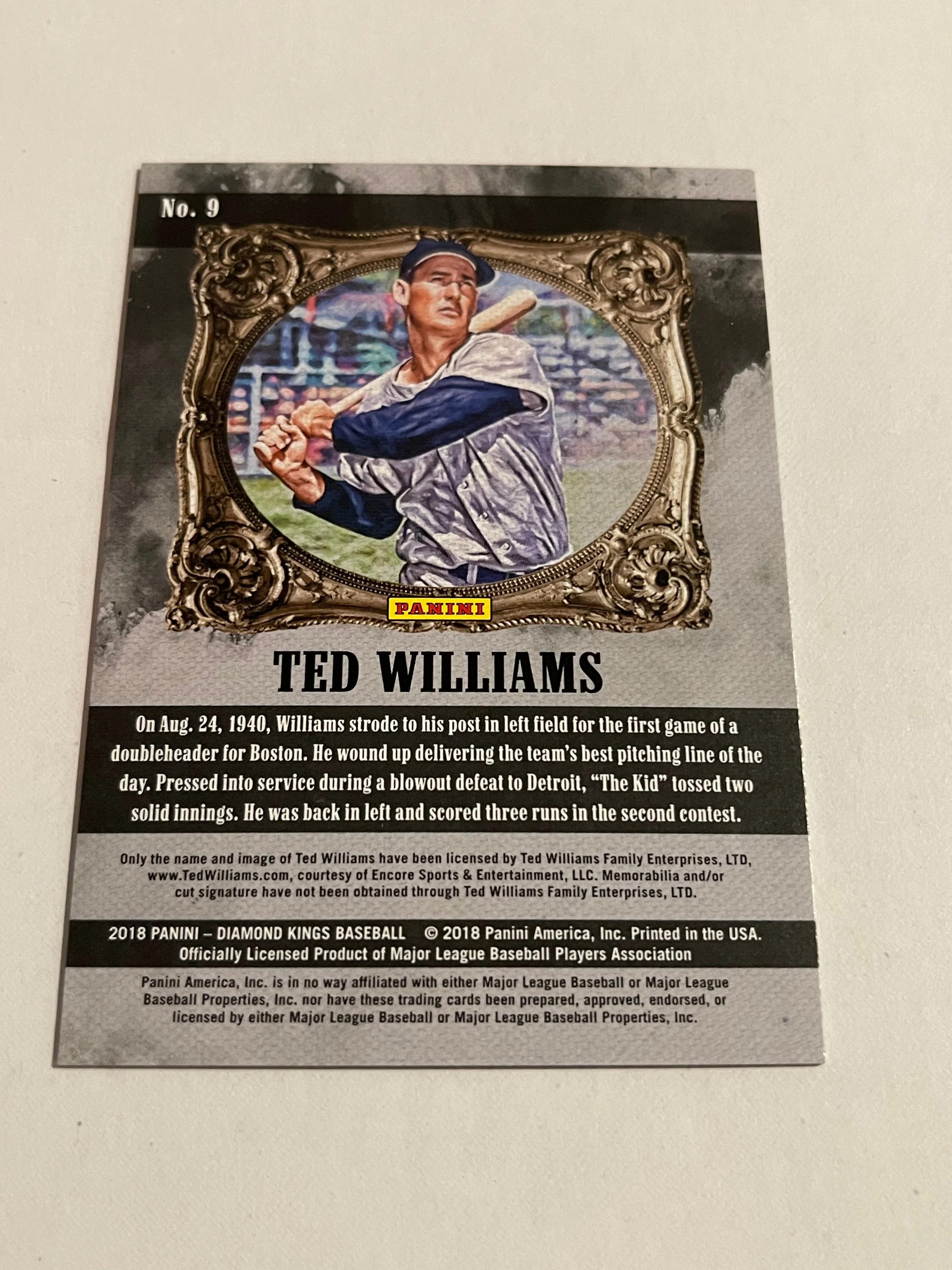Ted Williams 2018 Panini Diamond Kings #9 1/1 - Image 2
