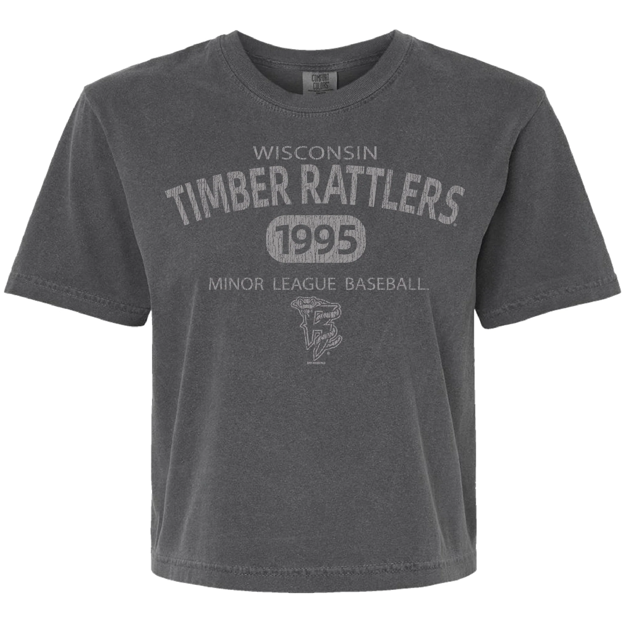 Timber Rattlers Women's Comfort Colors Dark Grey Boxy Tee