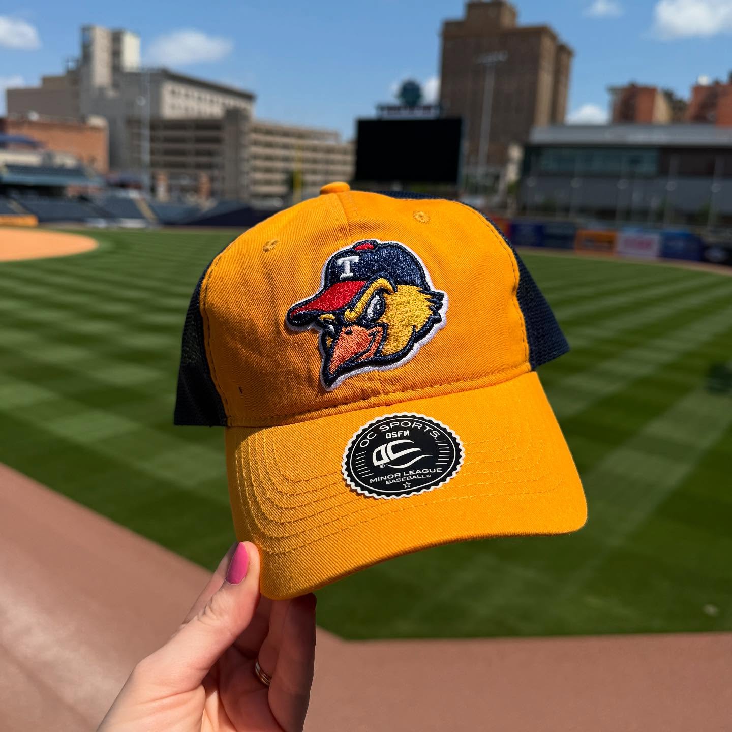 Toledo Mud Hens Head Logo Gold OC Trucker Cap - Image 2
