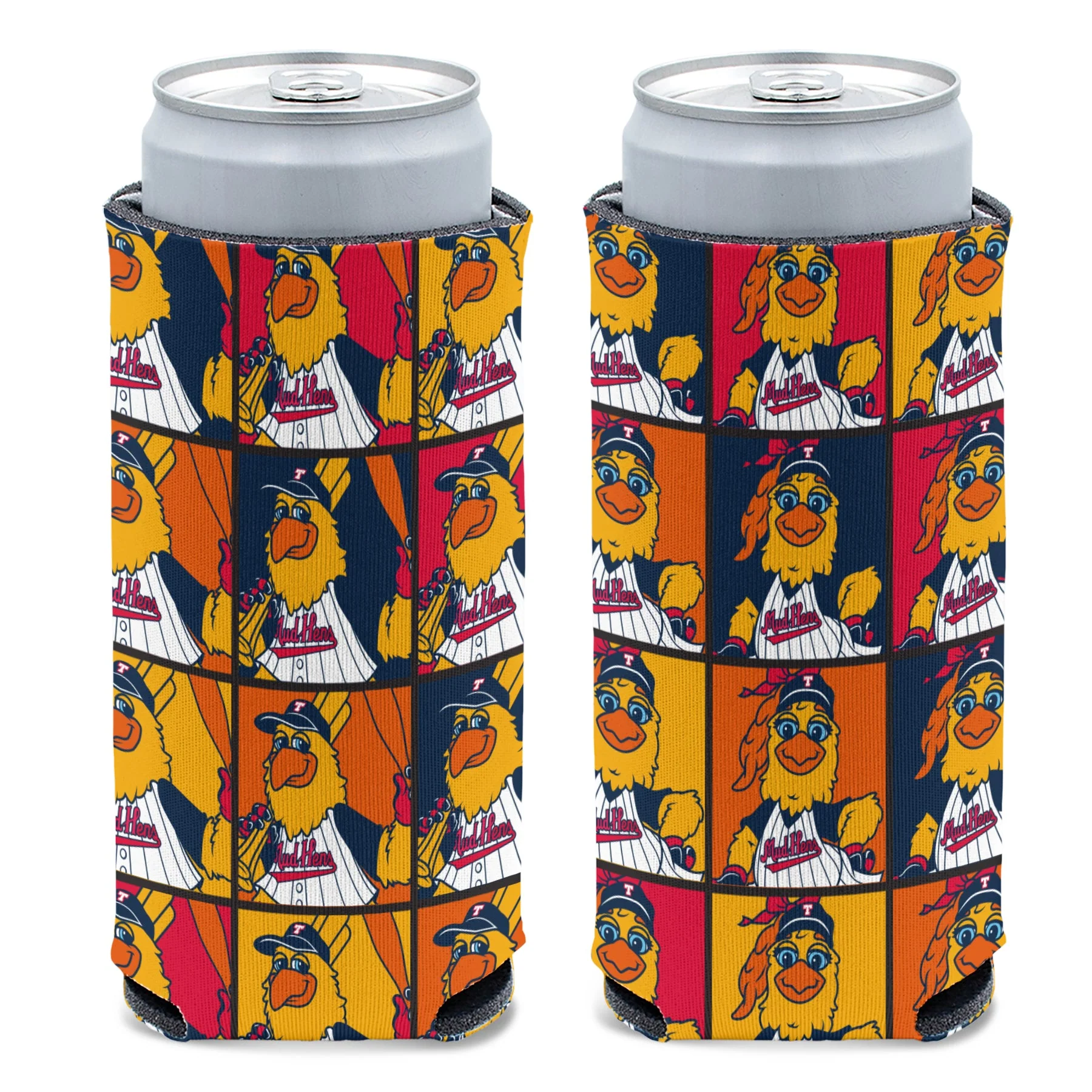 Toledo Mud Hens Square Repeat Slim Can Coozie