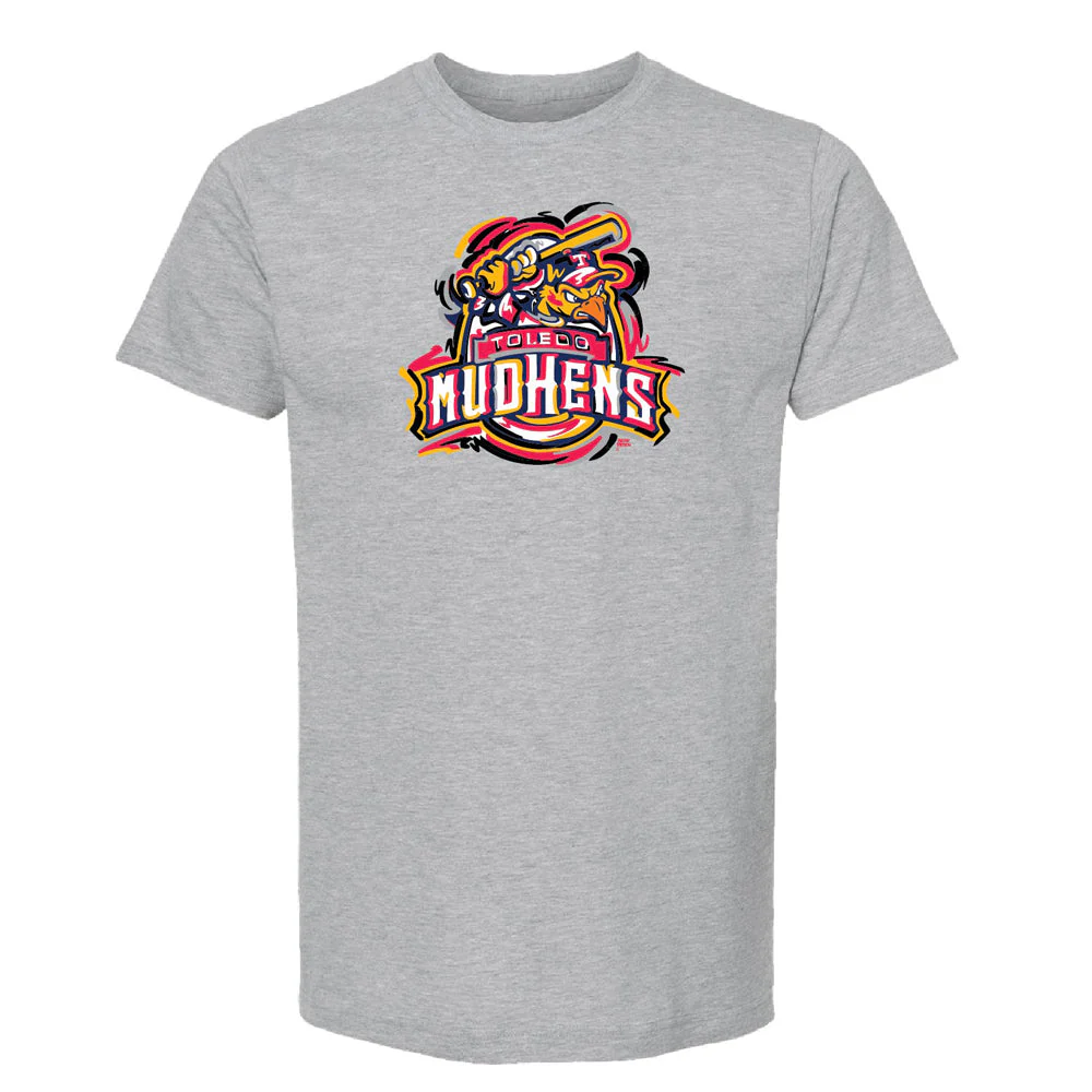 Toledo Mud Hens Storm Striker Grey Primary Logo T