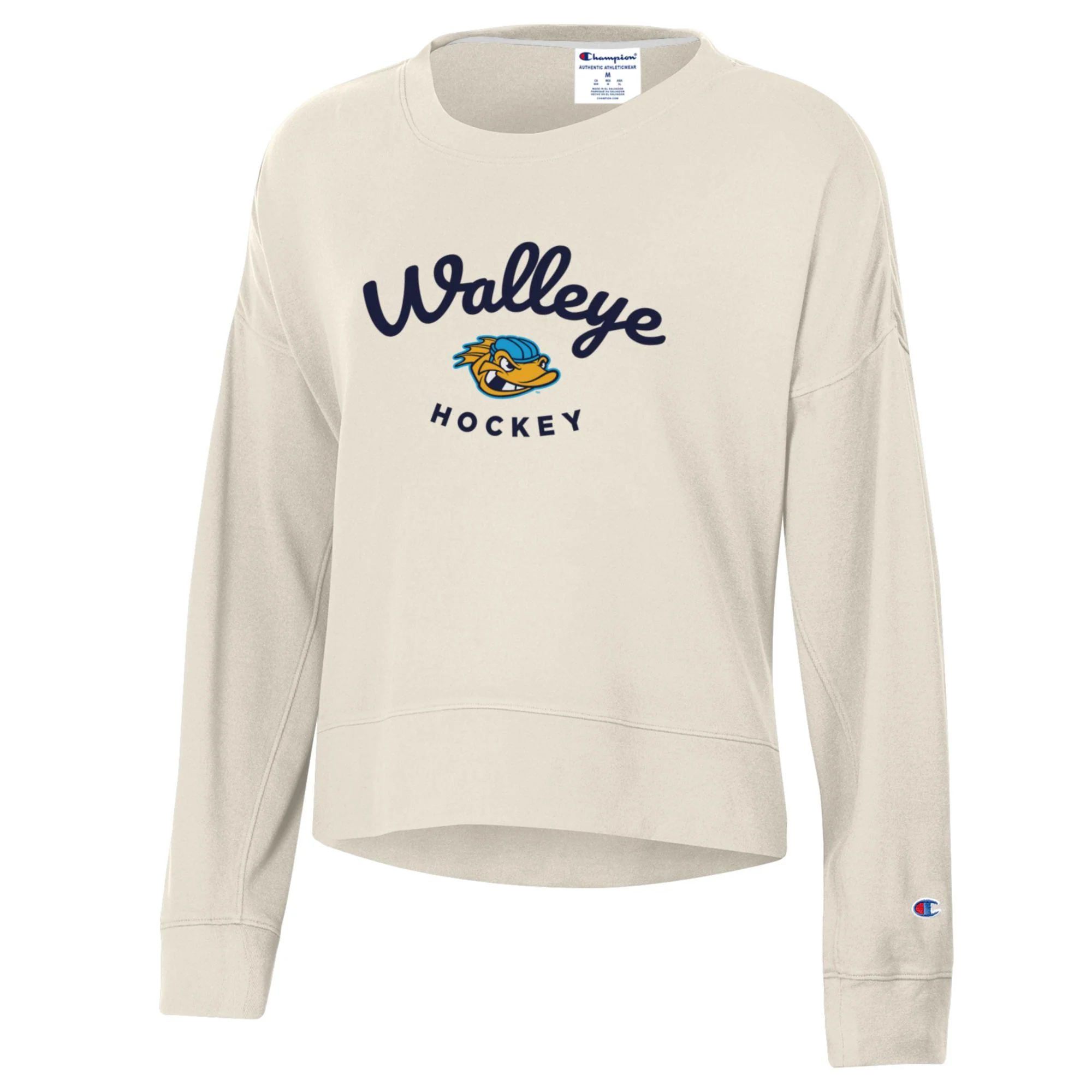 Toledo Walleye Ladies Ivory Sueded Touch Crew