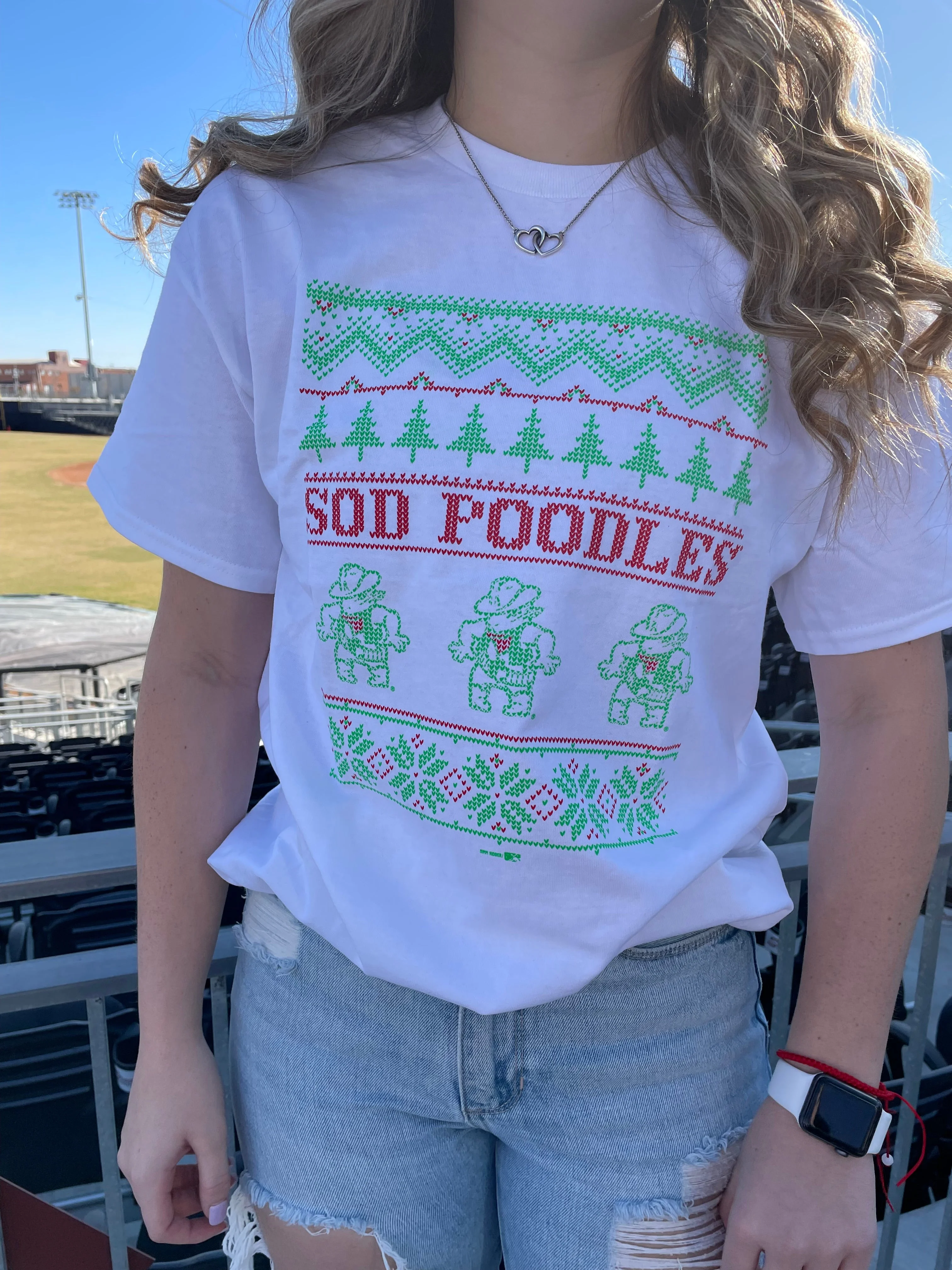 Amarillo Sod Poodles White Christmas Draw Tee - Image 3