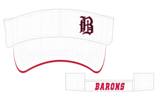 White Old English B Visor