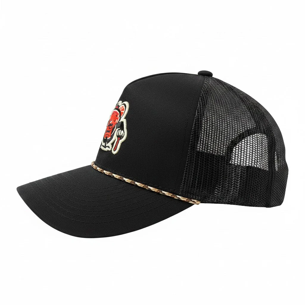 Wisconsin Supper Clubbers Black/Black 5-Panel Mesh Back w/ Cord - Image 2