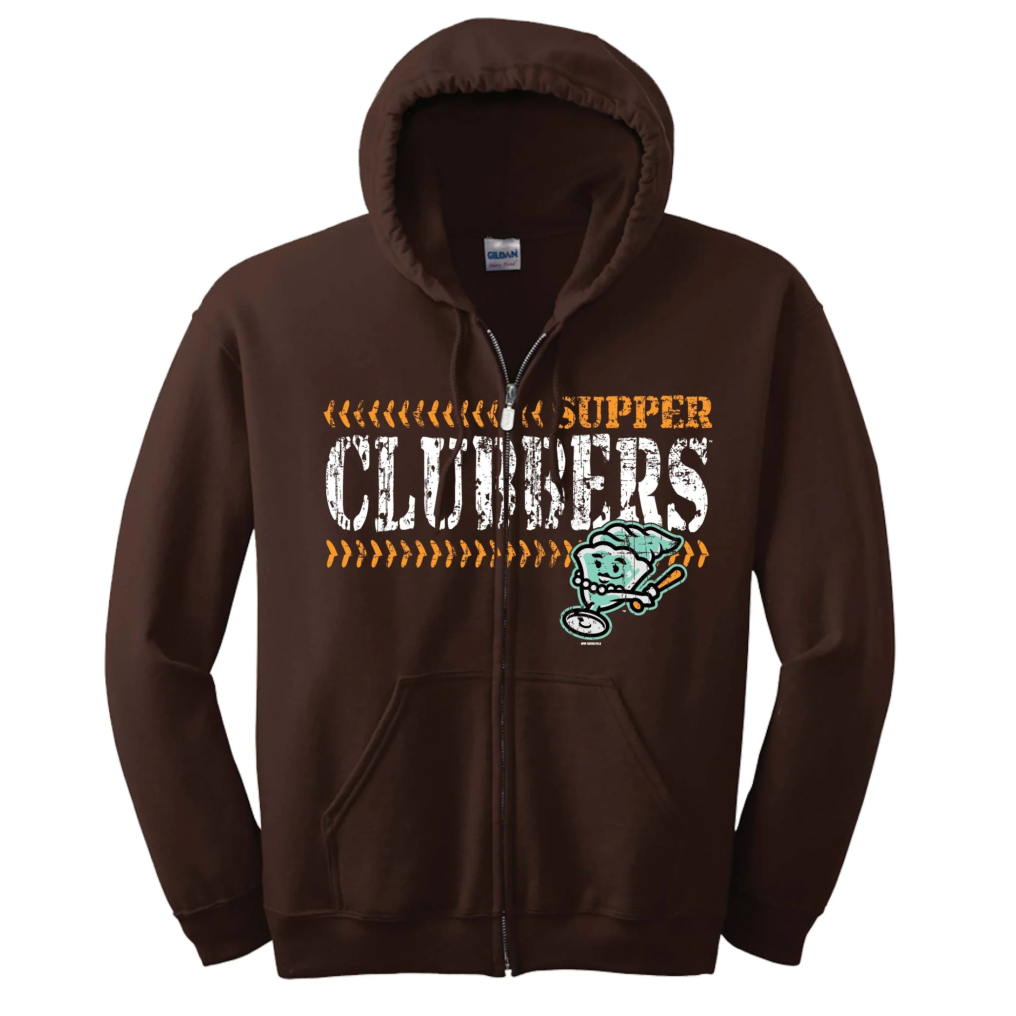 Wisconsin Supper Clubbers Dark Chocolate Grasshopper Full-Zip Hoodie - Image 2