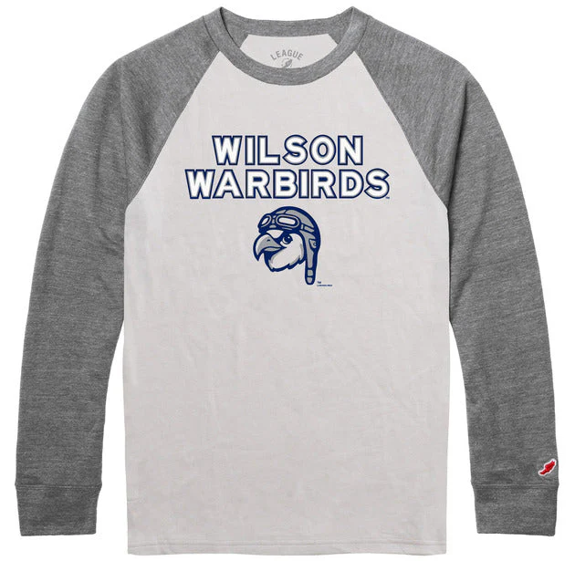 Wilson Warbirds L2 Mascot Head Mens   Tee LS Raglan Grey