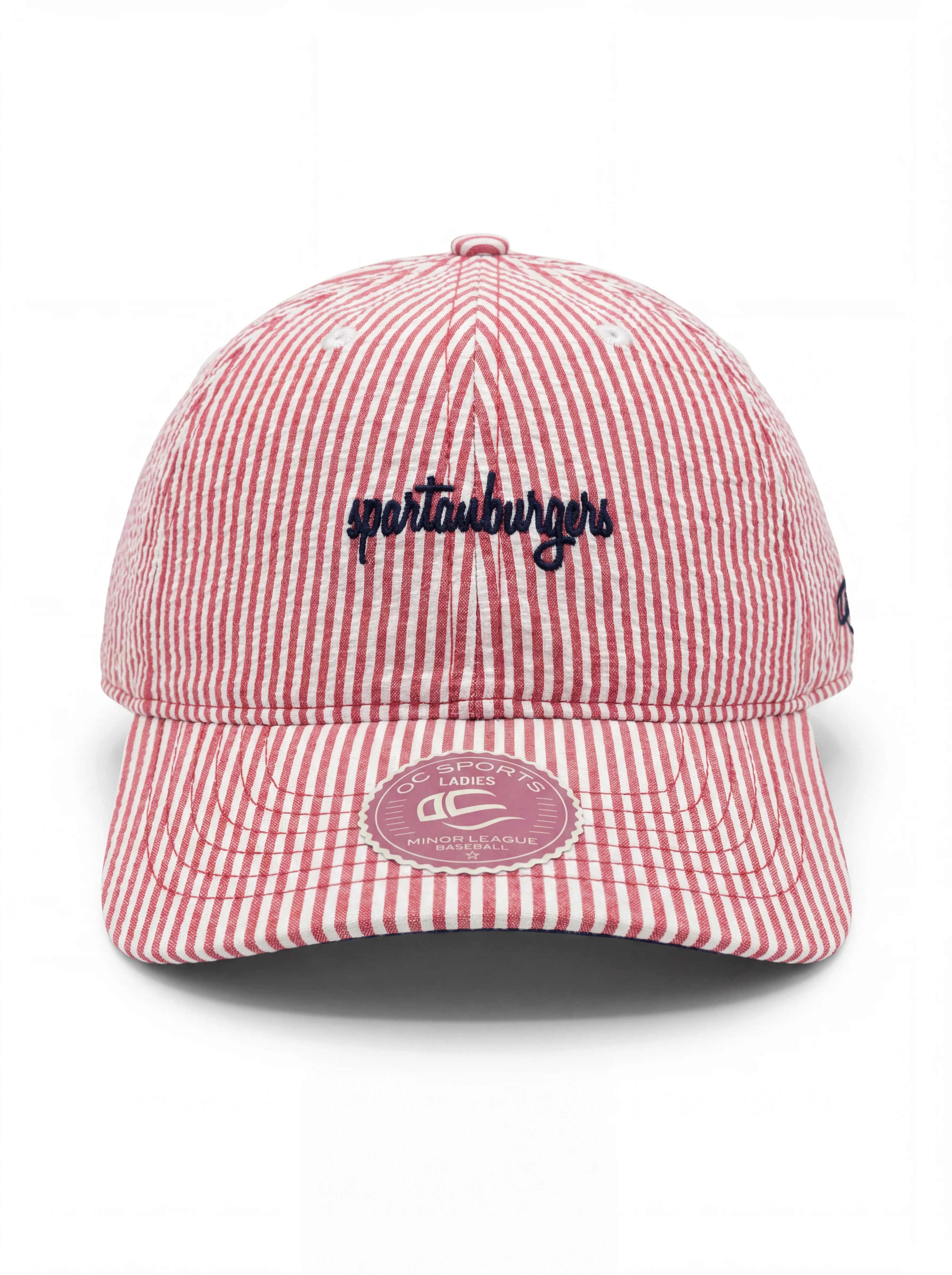 Women's OC Headwear Ainsley Red and White Spartanburgers Text Cap