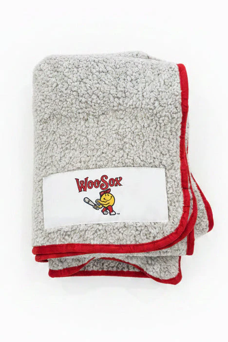 Worcester Red Sox Logos Primary Frosty Fleece Blanket