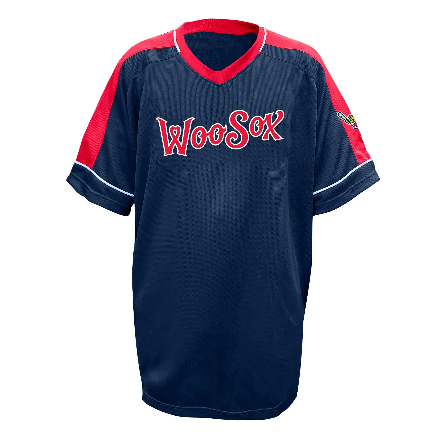 Worcester Red Sox Profile Navy SS V-neck Tee Tackle Twill/Embroidery