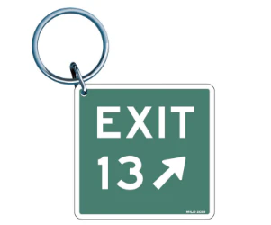 Worcester Kelley Squares Wincraft Exit 13 Acrylic Key Ring